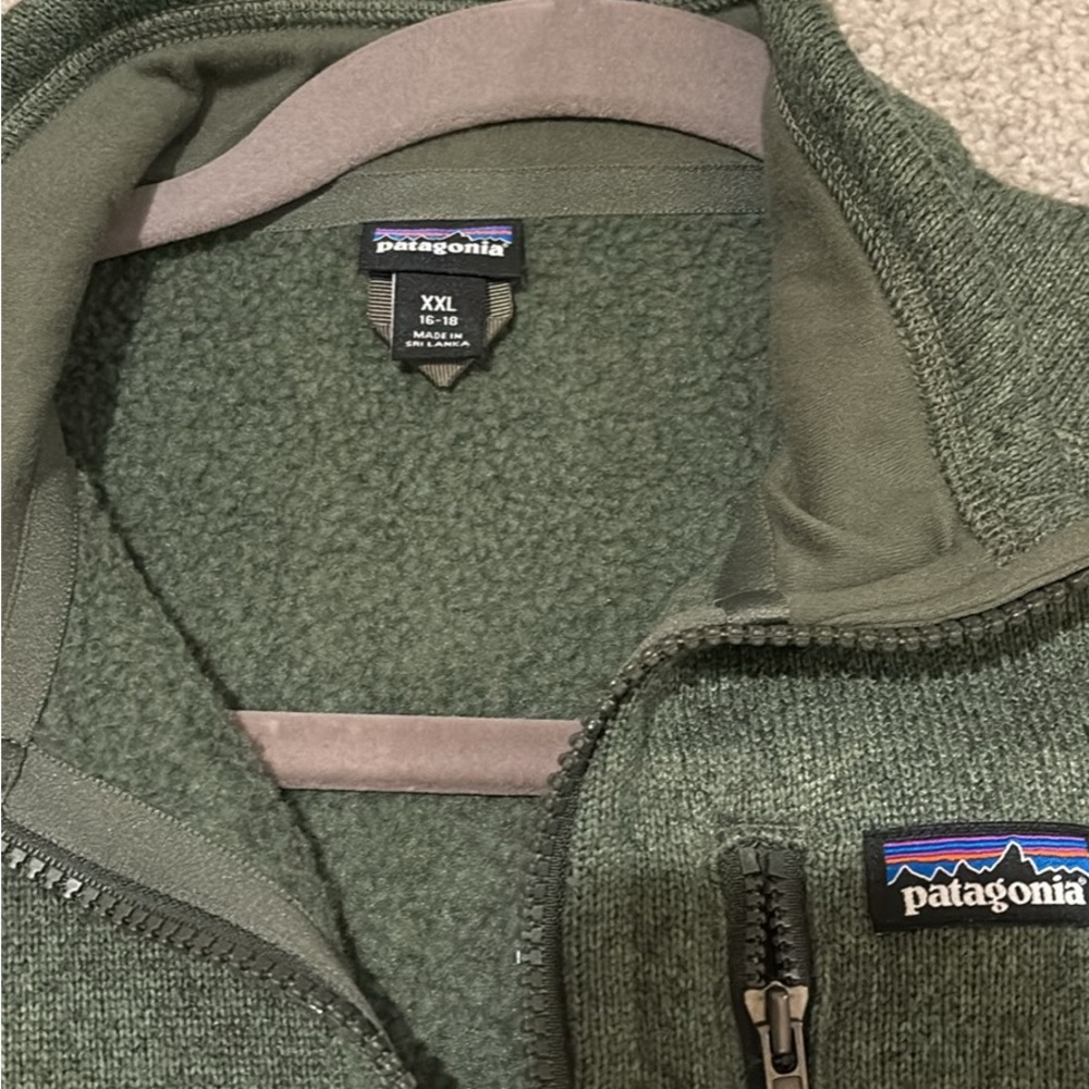 Patagonia Olive Zip-Up Fleece